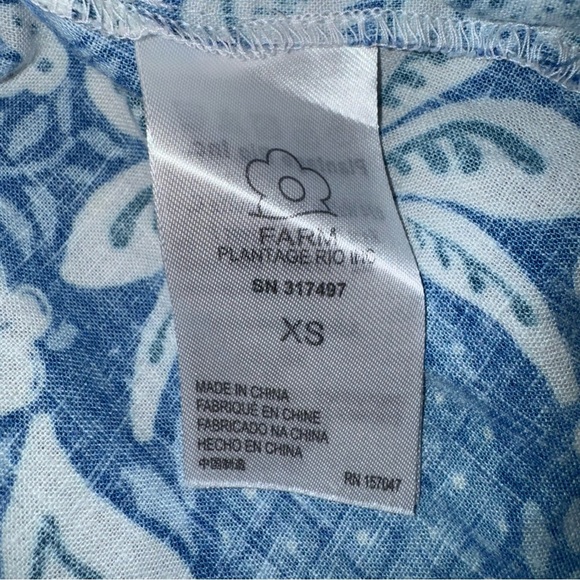 FARM Rio Full of Flowers Floral Jumpsuit Blue‎ White Crochet Trim V Neck Boho - Picture 12 of 15